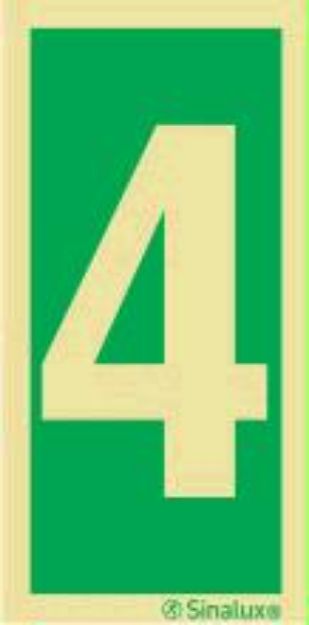 Webshop Datema Nautical Safety. Safety sign; Station number 4 - 150mm x ...