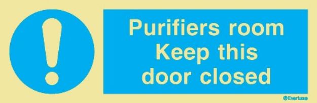 Webshop Datema Nautical Safety. Purifiers room keep this door closed ...