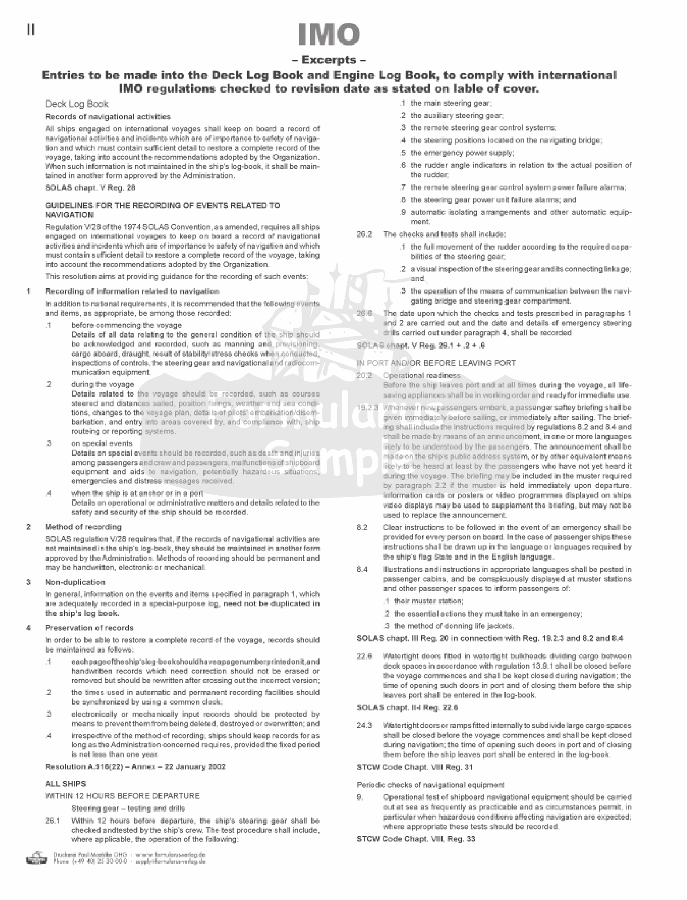 Webshop Datema Nautical Safety. Deck Log Book