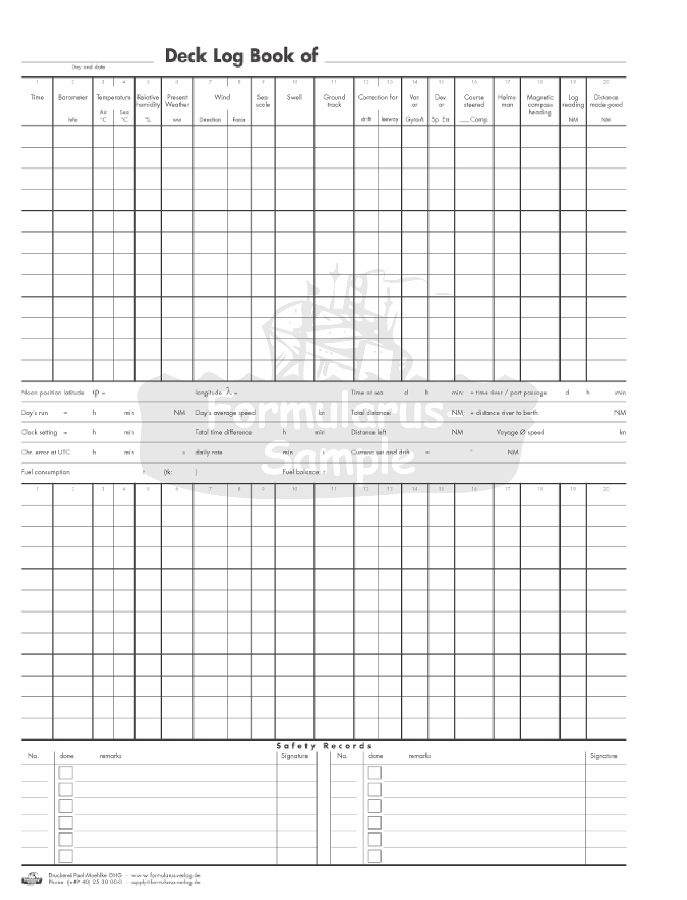 Webshop Datema Nautical Safety. Deck Log Book
