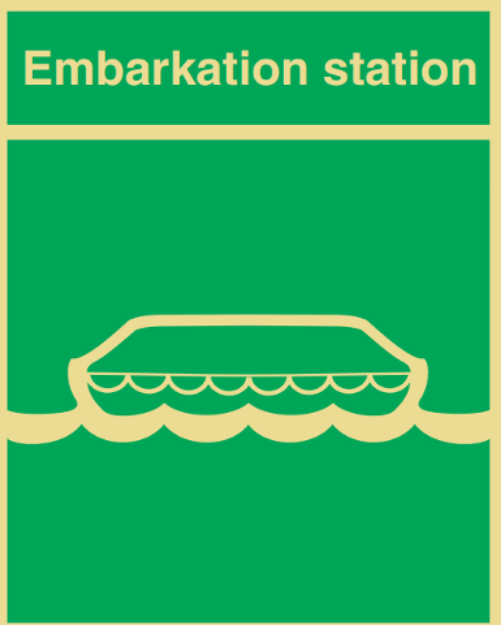 Webshop Datema Nautical Safety. Safety sign; Embarkation station ...