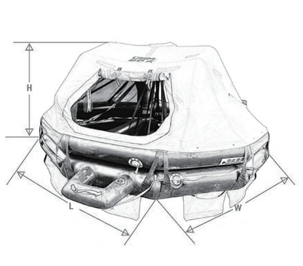 Webshop Datema Nautical Safety. Liferaft CSM SMLR-D-20 Davit Launched ...